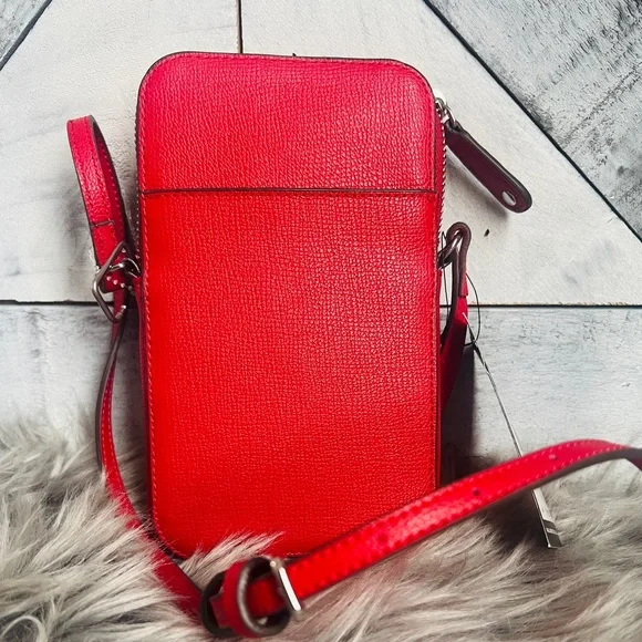 KARL LAGERFELD PARIS NWT Crimson Maybelle Karl Leather Phone Crossbody